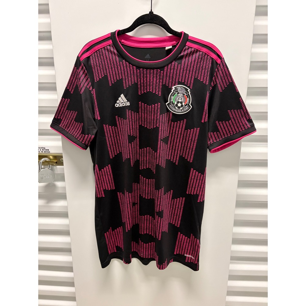 Adidas Mexico Soccer Jersey Mens Size M Black Pink G. Ochoa 13 Excellent
